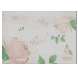 ПАПКА-КОНВЕРТ НА КНОПКЕ А4 BUROMAX ARABESKI ROSES МАТОВЫЙ НЕПРОЗРАЧНЫЙ ПЛАСТИК BM.3943-27