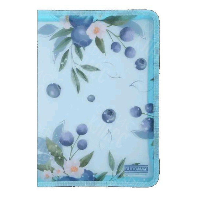 ПАПКА-КОНВЕРТ НА МОЛНИИ А4 BUROMAX ARABESKI МАТОВАЯ ПОЛУПРОЗРАЧНАЯ МОРСКАЯ ВОЛНА