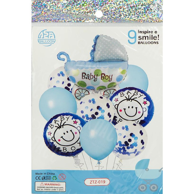 НАБОР ВОЗДУШНЫХ ШАРОВ 9ШТ ДЛЯ СОЗДАНИЯ ФОТОЗОНЫ 1404-64/ZTZ-019