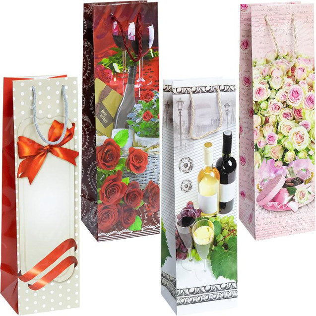 ПАКЕТ ЦВЕТНОЙ "БУТЫЛКА" 12Х39Х9 СМ 7008