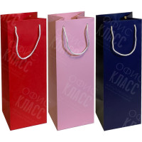 ПАКЕТ ЦВЕТНОЙ "БУТЫЛКА" 12Х39Х9 СМ ОДНОТОННЫЙ 7014