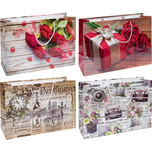 ПАКЕТ ЦВЕТНОЙ БОЛЬШОЙ ГОРИЗОНТАЛЬНЫЙ 36Х25Х10 СМ 5006