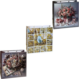 ПАКЕТ ЦВЕТНОЙ КВАДРАТ "МИКС" 24Х24Х10 СМ 4039