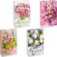 ПАКЕТ ЦВЕТНОЙ СРЕДНИЙ "ЦВЕТЫ" 27Х16Х7 СМ 3024