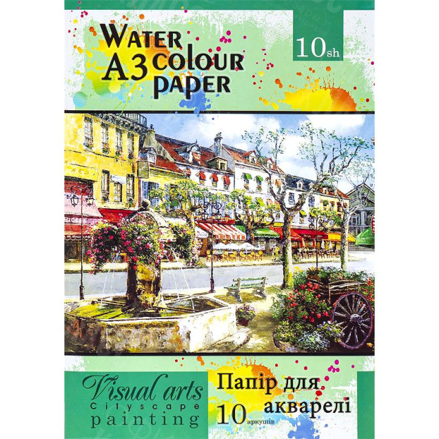 БУМАГА ДЛЯ АКВАРЕЛИ А3 10 ЛИСТОВ, 200 Г/М², В ПАПКЕ ПА3210