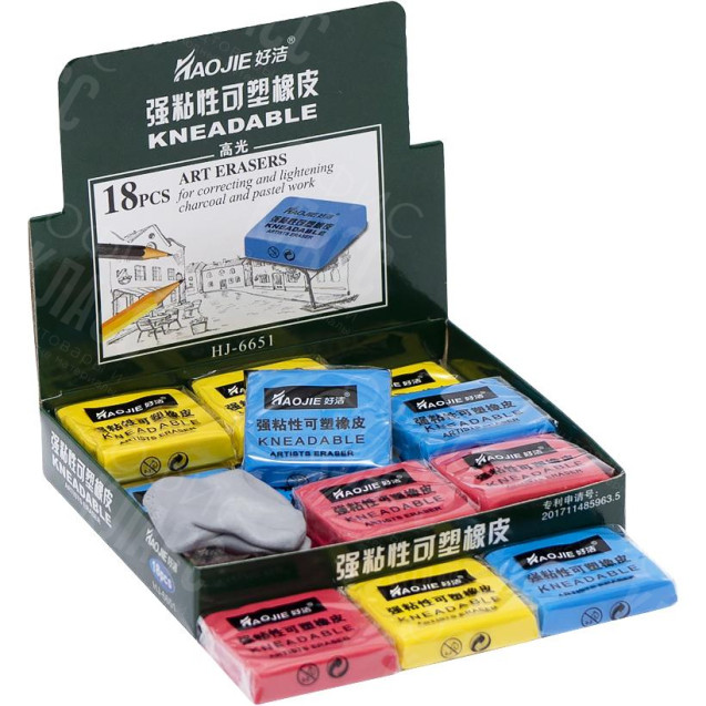 ЛАСТИК ЭЛАСТИЧНЫЙ "КЛЯЧКА" 6651 ЦВЕТНОЙ, ДЛЯ ХУДОЖЕСТВЕННЫХ РАБОТ