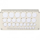 ТРАФАРЕТ ЛИНЕЙКА С ОКРУЖНОСТЯМИ 1-36ММ IRBIS