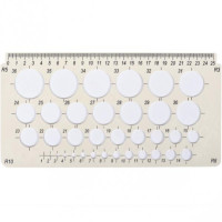 ТРАФАРЕТ ЛИНЕЙКА С ОКРУЖНОСТЯМИ 1-36ММ IRBIS