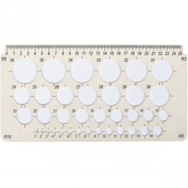 ТРАФАРЕТ ЛИНЕЙКА С ОКРУЖНОСТЯМИ 1-36ММ IRBIS