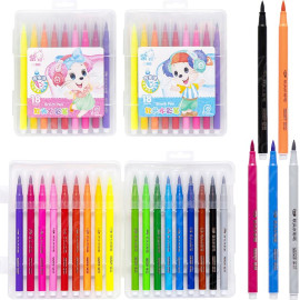 ФЛОМАСТЕР - КИСТОЧКА 18 ЦВЕТОВ 215-18 В ПЛАСТИКОВОМ БОКСЕ