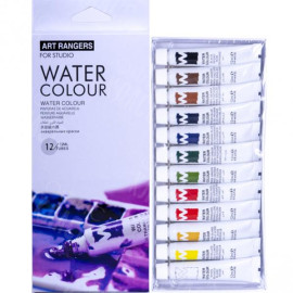 КРАСКИ 12 ЦВЕТОВ 12МЛ АКВАРЕЛЬНЫЕ НАБОР "ART RANGER" "WATER" 