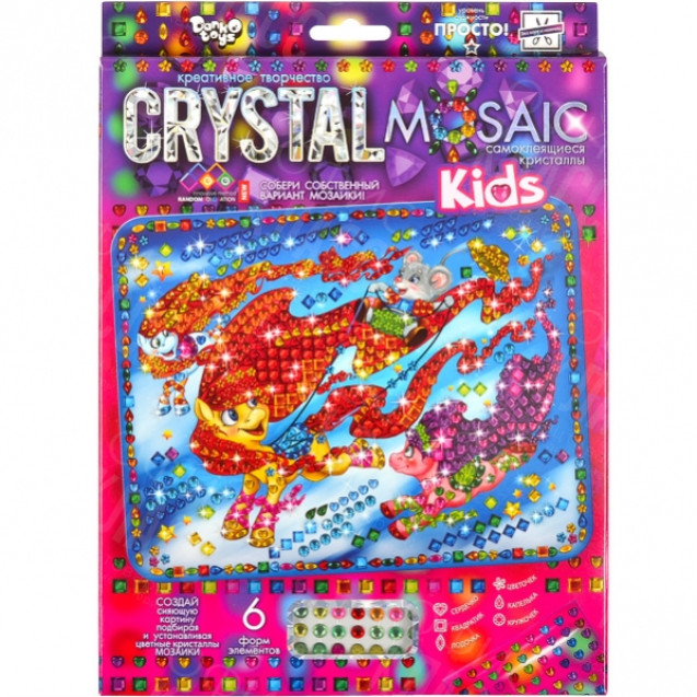 НАБОР МОЗАИКА ИЗ КРИСТАЛЛОВ «KIDS CRYSTAL MOSAIC»  CRMK-01–01  /10