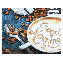 КАРТИНА ПО НОМЕРАМ КОФЕ, GOOD MORNING 40Х50 СМ, STRATEG