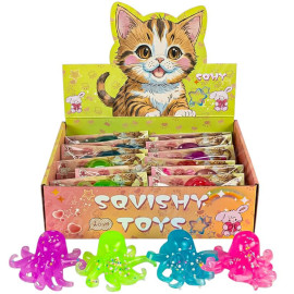 ИГРУШКА-АНТИСТРЕСС СКВИШ 10*10*3СМ "ОСЬМИНОГ" 2636-6