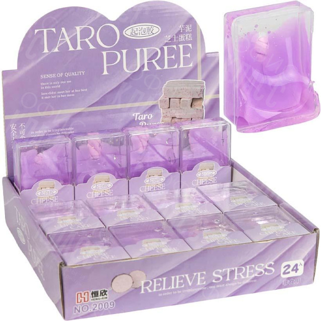 ИГРУШКА-АНТИСТРЕСС СЛАЙМ В КУБИКЕ "TARO PUREE" 2009-2 (ФИОЛЕТОВЫЙ)