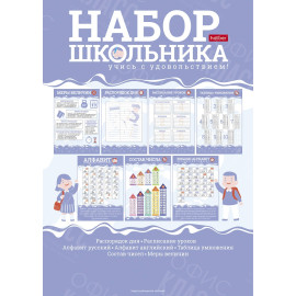 НАБОР ПЛАКАТОВ ДЛЯ ШКОЛЬНИКА 8Л А4Ф КАРТОН-УЧИСЬ С УДОВОЛЬСТВИЕМ!
