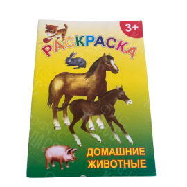 РАССКРАСКА А5 8Л "ДОМАШНИЕ ЖИВОТНЫЕ"